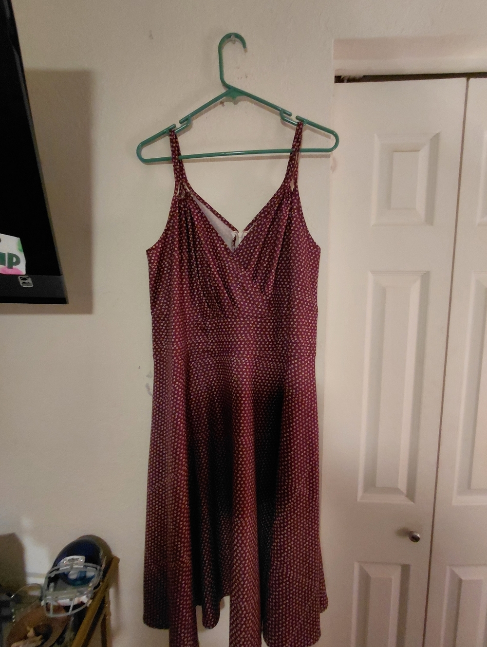 Women’s Burgundy Polka Dot Slip Dress